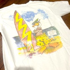 Vintage Duck Head 1993 “Duck Out: Surf at Own Risk” T-shirt